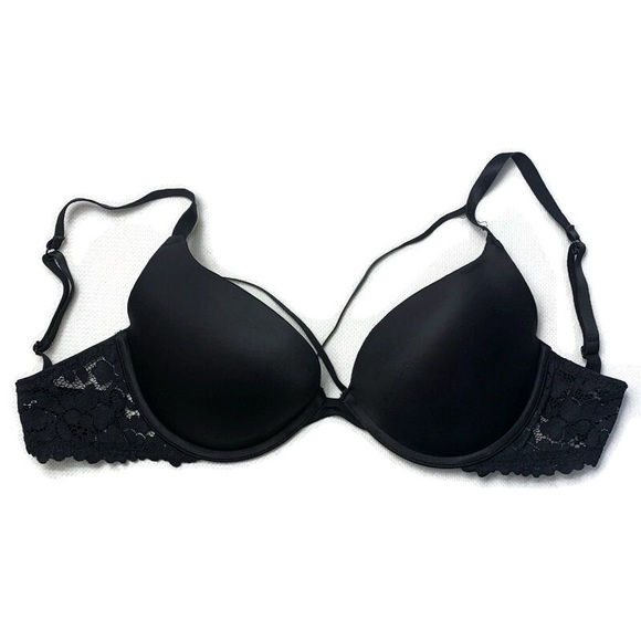 La SENZA Other - La Senza Obsession Black Bra with Criss Cross Cleavage Straps and Lace Size 32DD